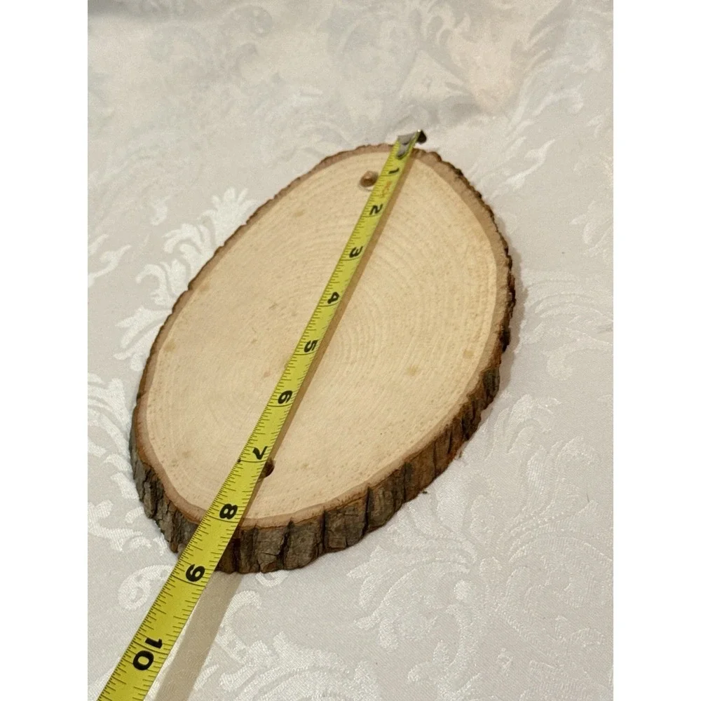 Basswood Country Round wood plank unfinished sealed two pre-drilled holes 8x5.5